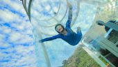 Zipline and waterslide